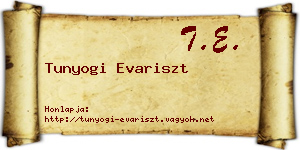Tunyogi Evariszt névjegykártya